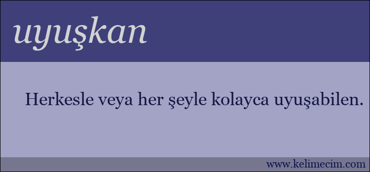 uyuşkan kelimesinin anlamı ne demek?