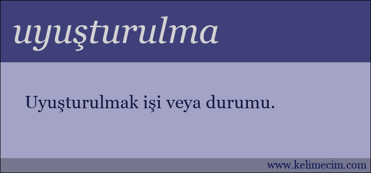 uyuşturulma kelimesinin anlamı ne demek?