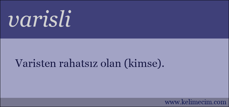 varisli kelimesinin anlamı ne demek?