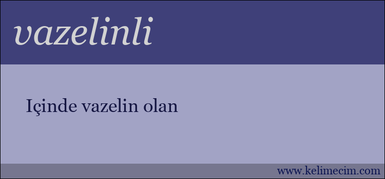 vazelinli kelimesinin anlamı ne demek?