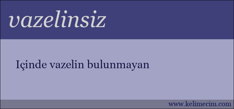 vazelinsiz kelimesinin anlamı ne demek?