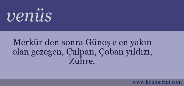 venüs kelimesinin anlamı ne demek?