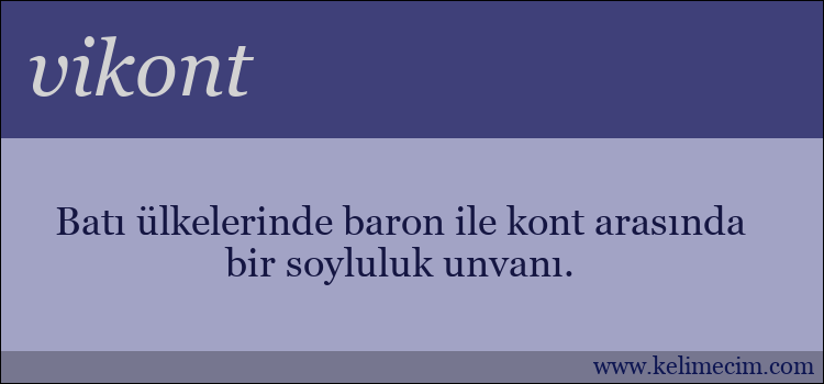 vikont kelimesinin anlamı ne demek?