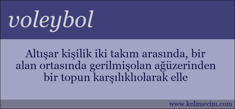 voleybol kelimesinin anlamı ne demek?