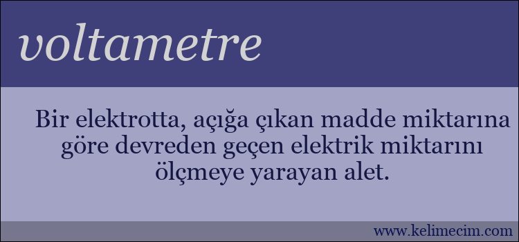 voltametre kelimesinin anlamı ne demek?