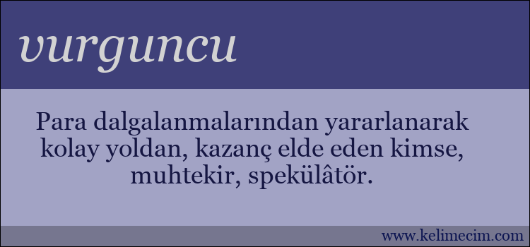 vurguncu kelimesinin anlamı ne demek?