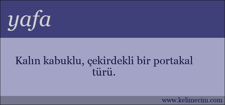 yafa kelimesinin anlamı ne demek?