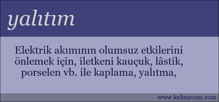 yalıtım kelimesinin anlamı ne demek?