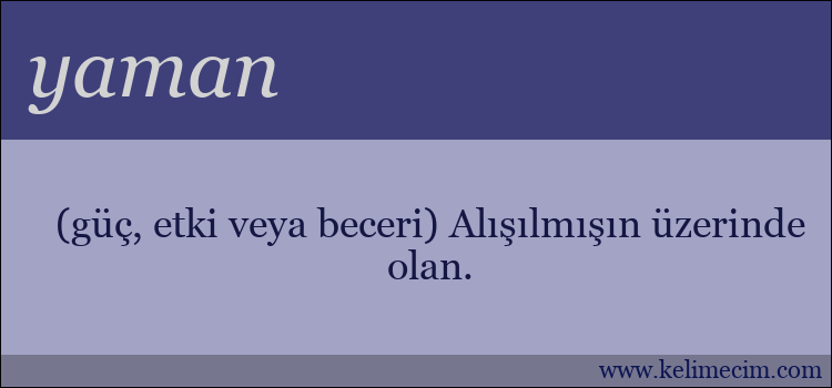 yaman kelimesinin anlamı ne demek?