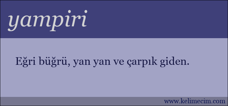 yampiri kelimesinin anlamı ne demek?