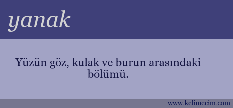 yanak kelimesinin anlamı ne demek?