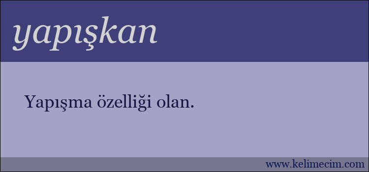 yapışkan kelimesinin anlamı ne demek?