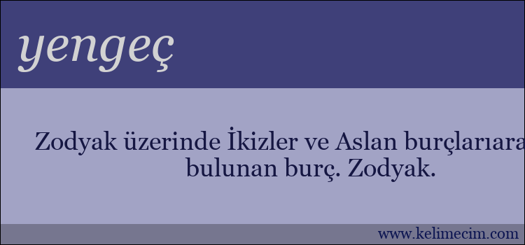 yengeç kelimesinin anlamı ne demek?