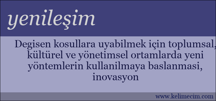 yenileşim kelimesinin anlamı ne demek?