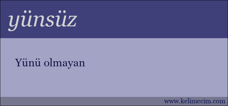 yünsüz kelimesinin anlamı ne demek?