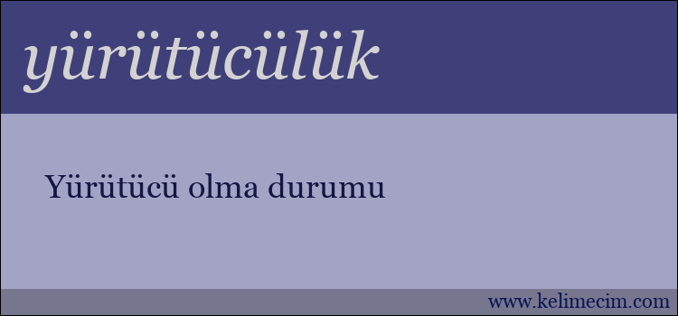 yürütücülük kelimesinin anlamı ne demek?