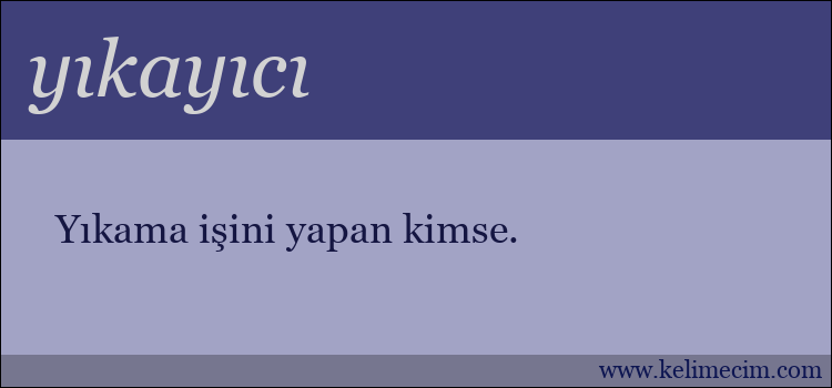 yıkayıcı kelimesinin anlamı ne demek?