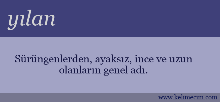 yılan kelimesinin anlamı ne demek?