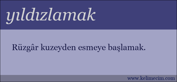 yıldızlamak kelimesinin anlamı ne demek?