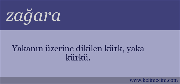 zağara kelimesinin anlamı ne demek?