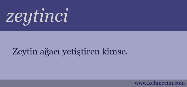 zeytinci kelimesinin anlamı ne demek?