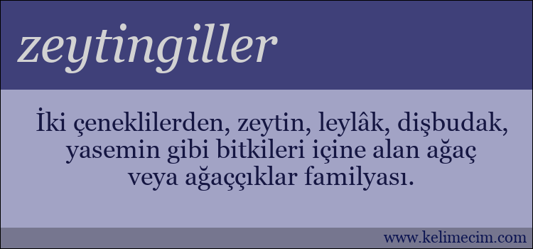 zeytingiller kelimesinin anlamı ne demek?