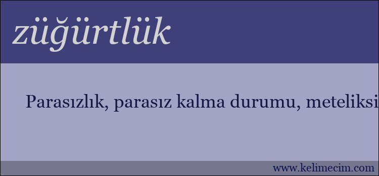 züğürtlük kelimesinin anlamı ne demek?