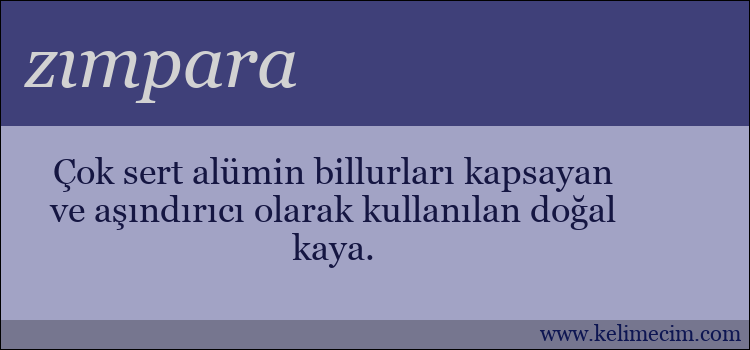 zımpara kelimesinin anlamı ne demek?