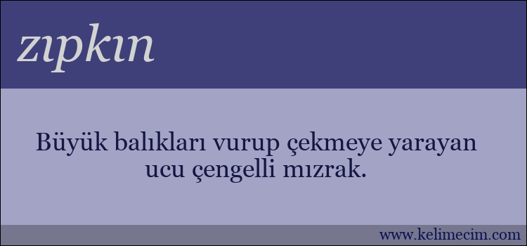 zıpkın kelimesinin anlamı ne demek?