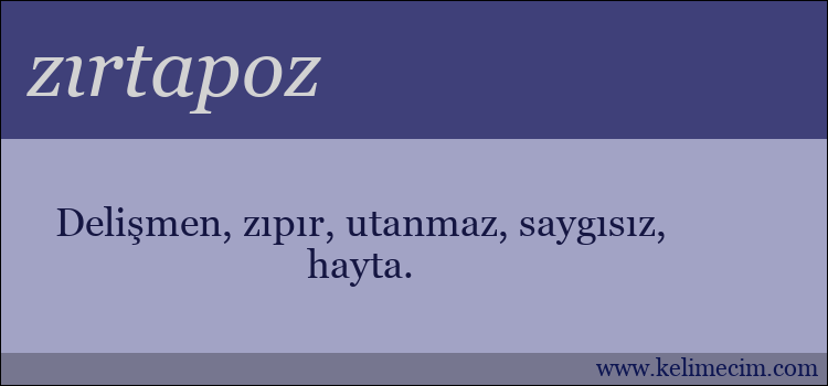 zırtapoz kelimesinin anlamı ne demek?