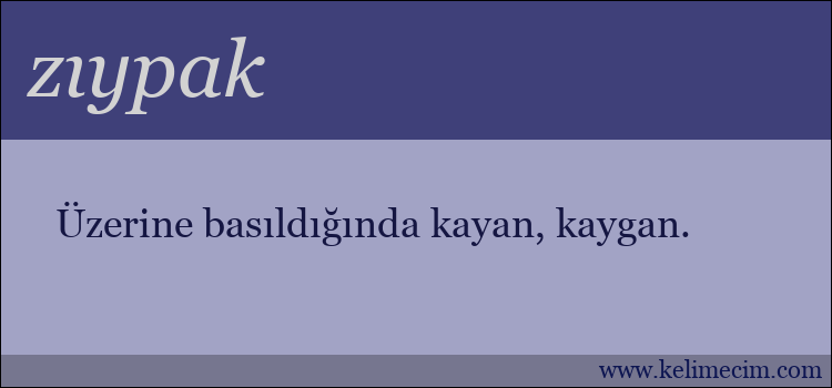 zıypak kelimesinin anlamı ne demek?