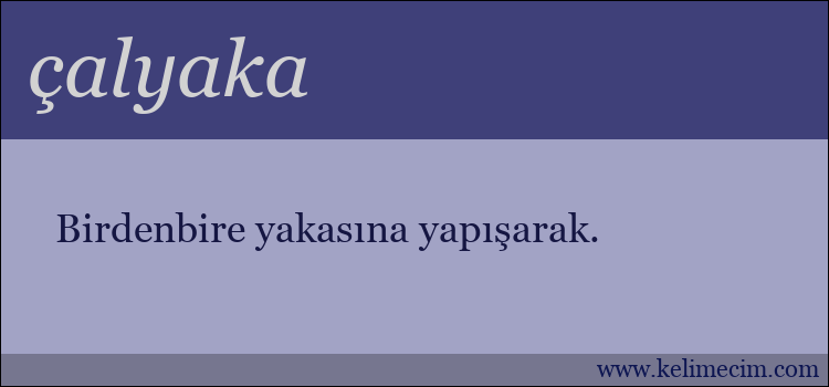 çalyaka kelimesinin anlamı ne demek?