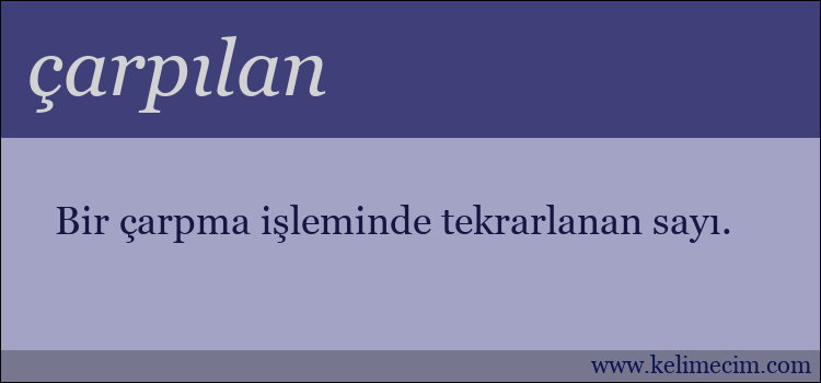 çarpılan kelimesinin anlamı ne demek?