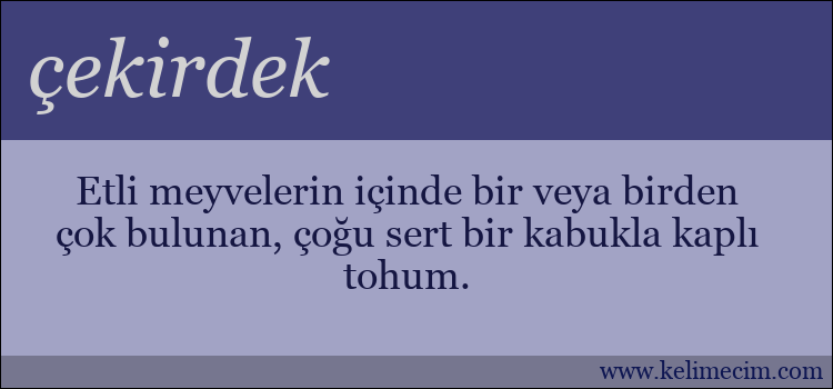 çekirdek kelimesinin anlamı ne demek?