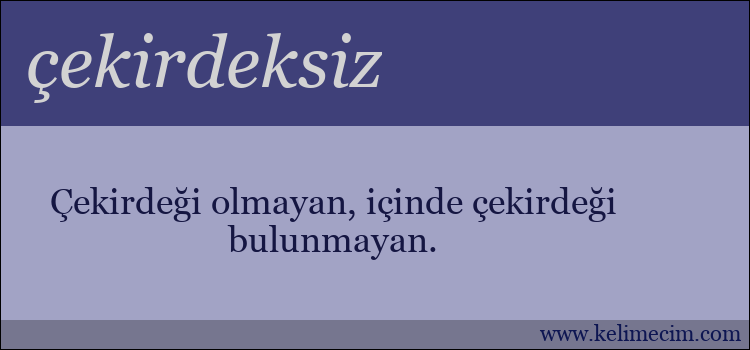 çekirdeksiz kelimesinin anlamı ne demek?