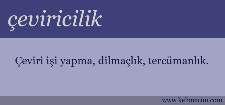 çeviricilik kelimesinin anlamı ne demek?