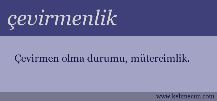 çevirmenlik kelimesinin anlamı ne demek?