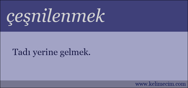 çeşnilenmek kelimesinin anlamı ne demek?