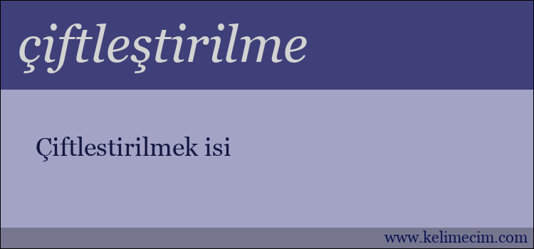 çiftleştirilme kelimesinin anlamı ne demek?