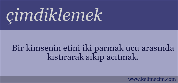 çimdiklemek kelimesinin anlamı ne demek?