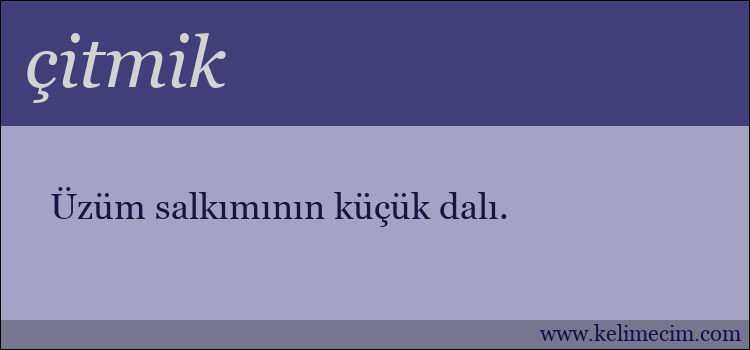çitmik kelimesinin anlamı ne demek?