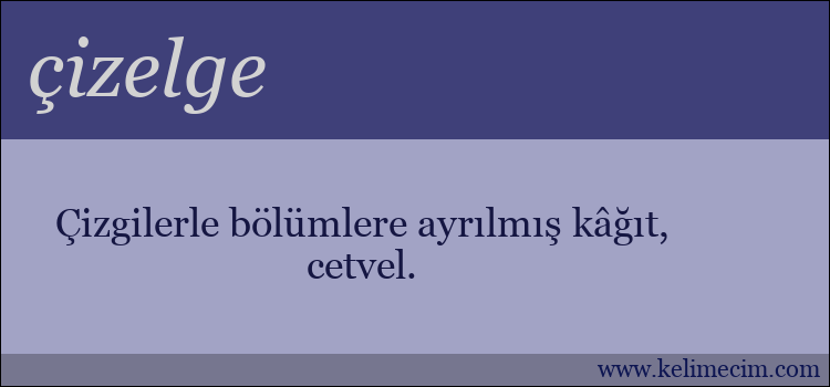 çizelge kelimesinin anlamı ne demek?