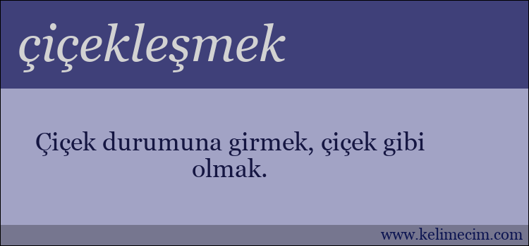 çiçekleşmek kelimesinin anlamı ne demek?