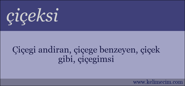 çiçeksi kelimesinin anlamı ne demek?