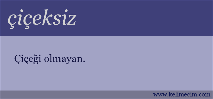 çiçeksiz kelimesinin anlamı ne demek?