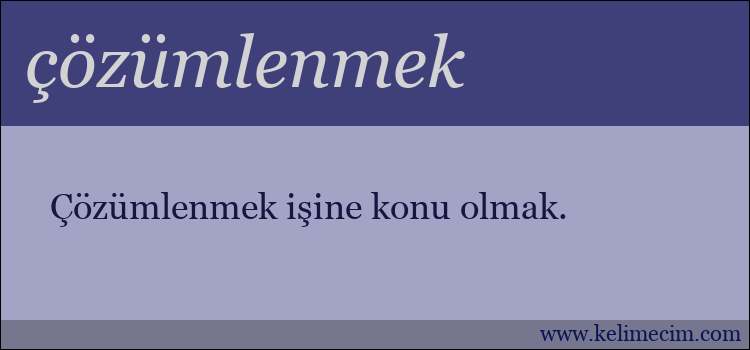 çözümlenmek kelimesinin anlamı ne demek?