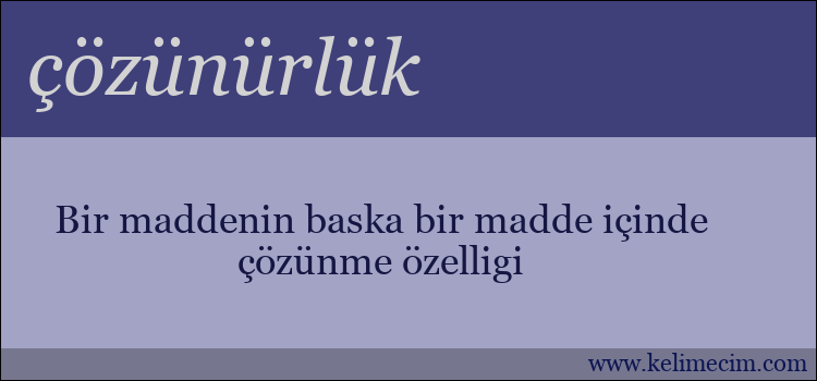 çözünürlük kelimesinin anlamı ne demek?