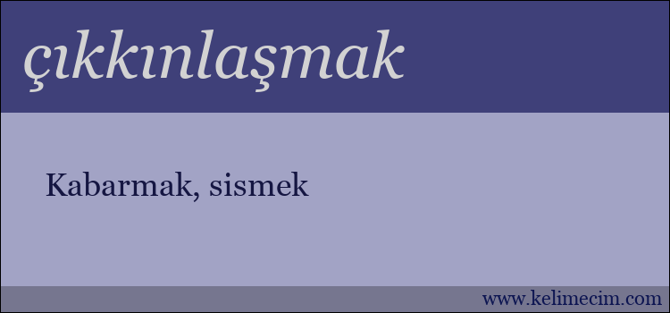 çıkkınlaşmak kelimesinin anlamı ne demek?