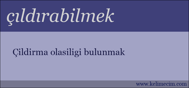 çıldırabilmek kelimesinin anlamı ne demek?