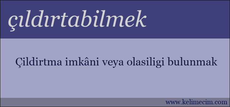 çıldırtabilmek kelimesinin anlamı ne demek?